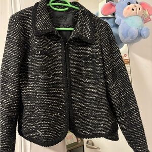 Black and White Textured Blazer